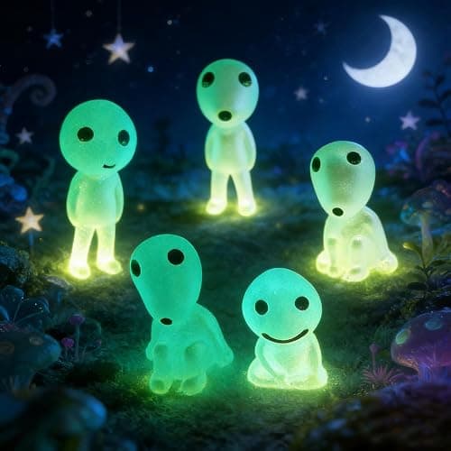 Ponjowl 5 Pcs Luminous Tree Elves Spirit Gardening Potted Decoration Micro Landscape Figures Ornament Fluorescent Green thumbnail 5