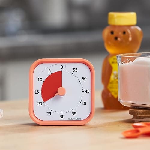TIME TIMER Home MOD - 60 Minute Kids Visual Timer Home Edition - For Homeschool Supplies Study Tool, Timer for Kids Desk, Office Desk and Meetings with Silent Operation (Dreamsicle Orange) thumbnail 2