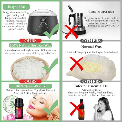 SAEUYVB Candle Making Kit for Adults with Hot Plate, DIY Starter Soy Candle Making Supplies/Kit - Perfect as Home Decorations（Black） thumbnail 3
