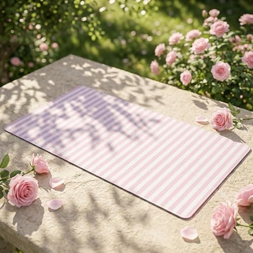 ohisxiacy Light Pink Striped Desk Mat Cute Pastel XXL Large Gaming Mouse Pad Desk Pad Kawaii Cozy Aesthetic Keyboard Laptop Computer Mat Home Office Decor for Women thumbnail 6