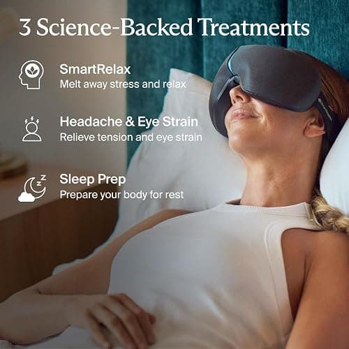 Therabody SmartGoggles (2nd Generation) Heated Eye Mask & Eye Massager - Blackout Sleep Mask & Temple Massage for Personalized Relaxation, Stress Relief & Headache Relief thumbnail 8