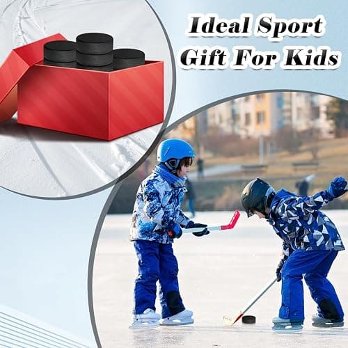 OMYOPY Ice Hockey Pucks with Reusable Mesh Bag, Rubber Street Hockey Puck Balls for Practicing and Classic Training, Diameter 3", Thickness 1", 6 oz, Official Regulation, Black thumbnail 7