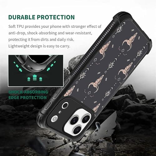 FKBRCL4U for iPhone 17 Pro Max Case,for MagSafe Graphic Design for Girl Boy Soft Silicone Hard Acrylic Shock Protection Designed for iPhone 17 Pro Max Western Boho Country Southern Pattern thumbnail 6