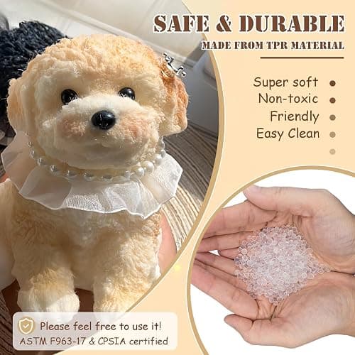 Big taba Squishy Dog, Handmade Squishy Dog Stress Relief Toy for Adult/Kids, Cute & Soft Teddy Dog Design, Perfect Squeeze Toys Gift for Relaxation and Fun(Cream Color) thumbnail 4
