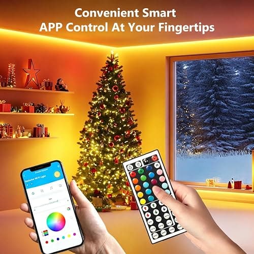 DAYBETTER LED Strip Lights 110ft, Smart Lighting Strips with App Remote Control, RGB Music Sync Color Changing Lights for Bedroom Kitchen Party Home Decor Luces led para cuarto (1 Roll) thumbnail 2