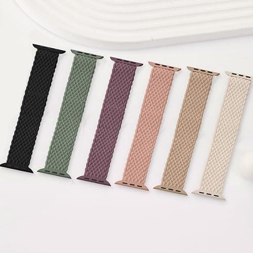 Braided Solo Loop for Apple Watch Band 40mm 42mm 41mm 38mm 44mm 46mm 45mm Ultra/3 2 49mm Men/Women,Stretchy Nylon Sport wristband Strap for iWatch Bands Series 11/10/9/8/7/6 5/4/3/SE 40 44 42 45 46 mm thumbnail 3