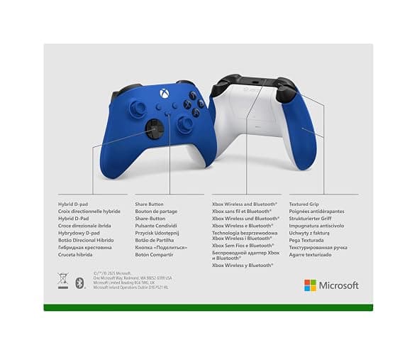 Xbox Wireless Controller – Shock Blue Series X|S, One, and Windows Devices thumbnail 6