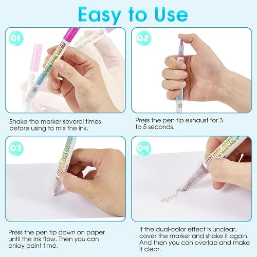 Glitter Markers Outline Glitter Pens, Tween Teen Girl Gifts Trendy Stuff, 24pcs Shimmer Metallic Outline Markers, Art Supplies Crafts Gifts for 4-12 Year Old Girls 6-8 9-12 10-12,Cute Cool Fun Crafts thumbnail 8