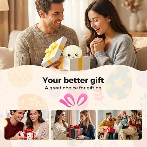 Dumpling Squishy, 2026 New Soft Glitter Dumpling Squishies Stress Relief Balls, Handmade Pressure Relief Balls with Food Steamer Squeeze Dough Ball for Office & Home Relaxation (3PCS) thumbnail 6