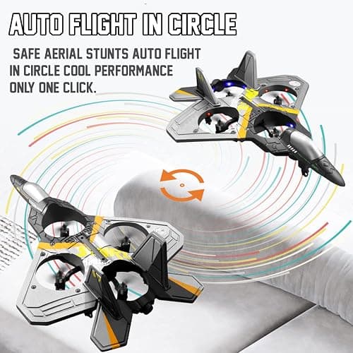 Akargol Sky Riders Rc Jet Plane with Light, Foam Remote Control Airplanes for Gift Chirstmas, RC Airplane Fighter Jet 360° Flip Fighter Jet Toys, Stunt Roll, Airplane Toy Gifts for Boys thumbnail 7