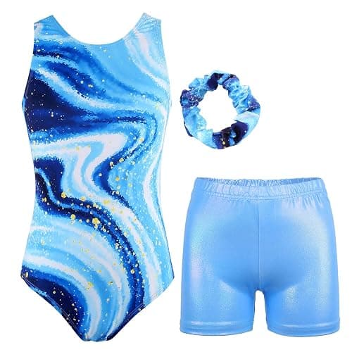 JESKIDS Gymnastics Leotards for Girls Dance Unitards Biketards Matching Shorts Activewear Suits for Girls 4-13 Years - Image 1