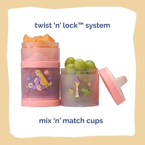 (Rapunzel) DiSNEY PRINCESS Whiskware Stackable Snack Pack - 3 Jar + Handle - White/Pink/Purple thumbnail 4