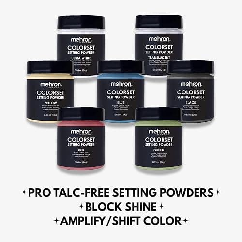 Mehron Makeup Colorset Setting Powder | Talc Free | Translucent Loose Setting Powder for Cosplay, Face & Body Paint, and Cream Makeup .85 oz (24 g) (Translucent) | Made in the USA thumbnail 8