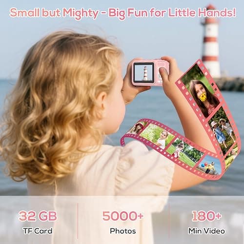 Digital Camera for Kids, WITYEAH 48MP FHD 1080P Point and Shoot Digital Cameras with 16X Zoom Anti-Shake, Compact Portable Cameras for Photography, for Boys Girls Teens Beginners-Pink - Pink thumbnail 5