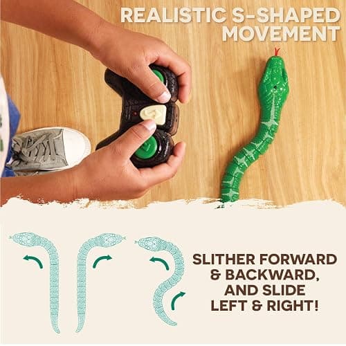Terra by Battat - RC Emerald Tree Boa Snake Robot with LED Eyes & Realistic Movement - Lifelike Fake Snake Toy with Infrared Controller, Batteries Included - Educational Fun for Kids Ages 6+ thumbnail 5