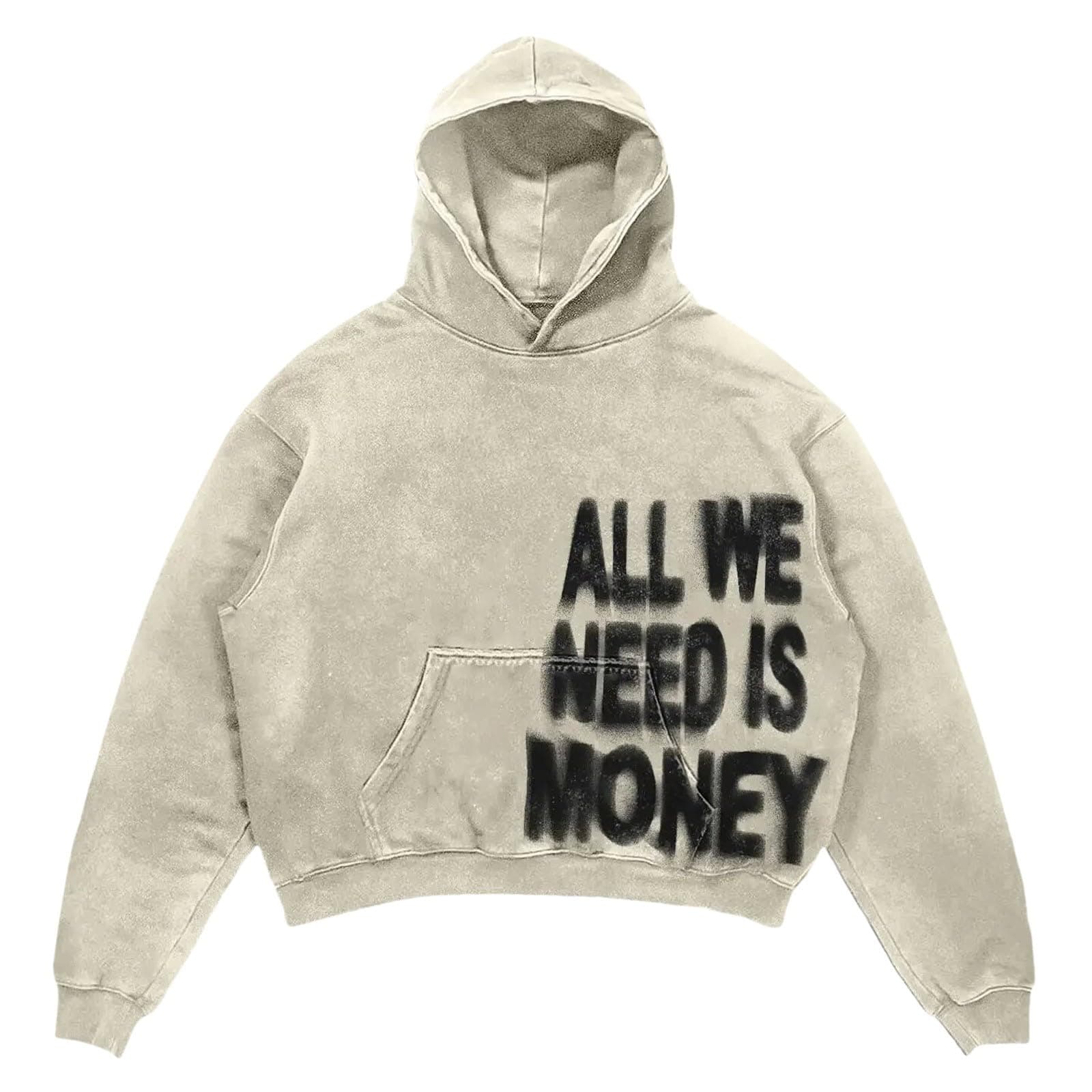 All Need Felpa Donna Con Cappuccio Giacca Con Stampa Letter Sweatshirt Punk Streetwear - Image 1
