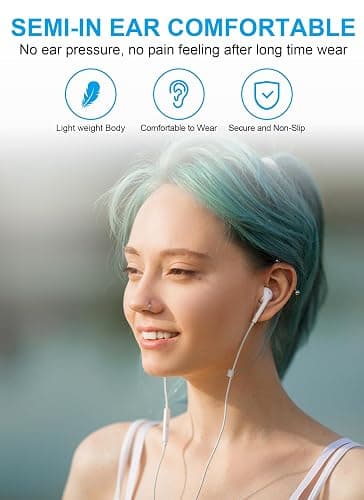 Wired Headphones USB C, Wired Earbuds for iPhone 17 16 15, Type C Earphones | with Microphone & Remote Control, USB C Wired Ear buds for Apple iPhone Android, iPad, S25 S24 Ultra, Pixel 9 thumbnail 3