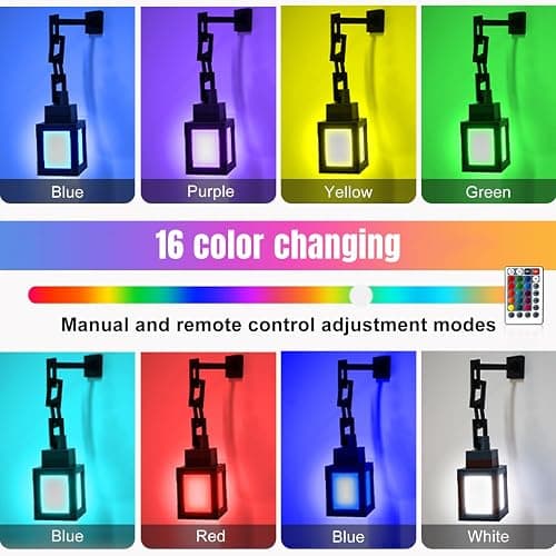 LOUHH Pixelated Lantern Night Light, 16 Color LED Wall Night Light with Remote Control - Rechargeable Retro Pixel Style Table Lamp for Game Room Kids Room Decor and Children's Gifts thumbnail 2