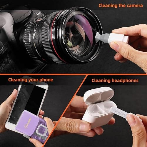 Tassmpitor Laptop Screen Keyboard Cleaner Kit, All in 1 Electronic Cleaning Tool for MacBook iPad iPhone Pro Cell Phone, Brush Tool for Tablet, Computer, PC Monitor,TV Camera Lens with Patent, Purple thumbnail 5