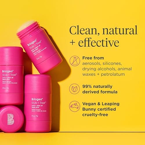 Briogeo Style + Treat Yuzu + Plum Oil Sleek Stick, Vegan Wax Hair Stick, Non-Greasy, Travel-Friendly, Tames Flyaways, Styling Stick for All Hair Types, Vegan, Cruelty-Free, 0.5 oz thumbnail 7