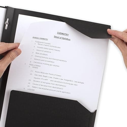 Five Star 2-Pocket Folder, Plastic Folder with Stay-Put Tabs and Prong Fasteners, Holds 8-1/2" x 11" Paper, Black (72113) thumbnail 5