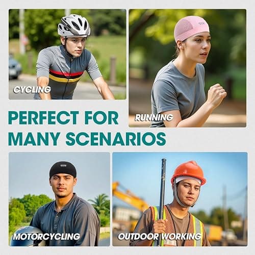 THINDUST 3Pcs Breathable Mesh Skull Cap,Lightweight Quick Dry Sports Helmet Liner for Men Women, Cooling Cycling Beanies thumbnail 7