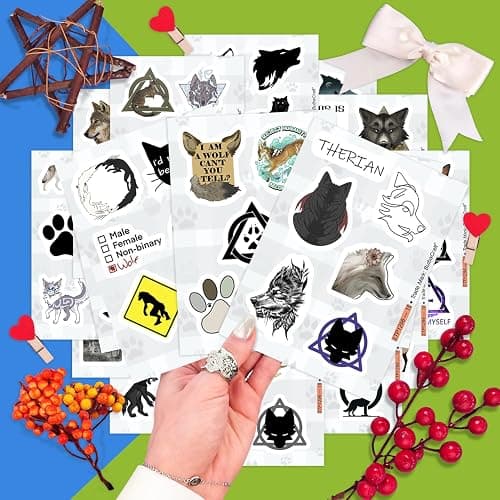 BulbaCraft 100Pcs Therian Stickers, Therian Stuff, Gifts for Women & Men - Therian Stickers thumbnail 6