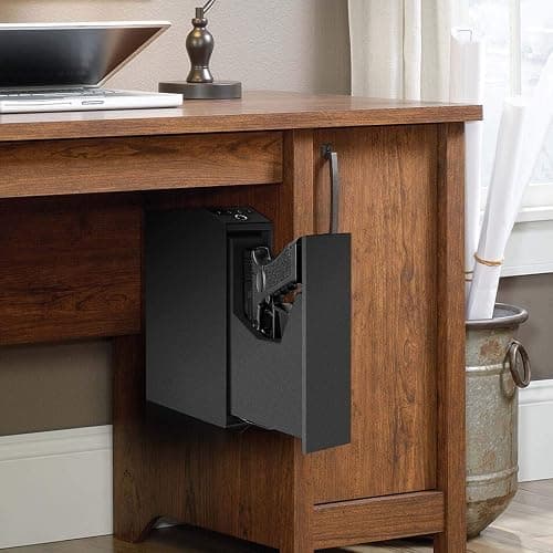 Biometric Slider Handgun Gun Safe for Nightstand, Desk, Bed Side,Truck - Auto Sliding Door Hand Gun Safe for Pistol -with Fingerprint, PIN Code, KEY Access thumbnail 7