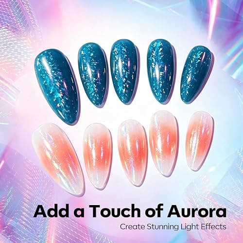 Modelones 20 Rolls Lace Nail Foil Transfer Aurora Flower Nail Art Stickers | White Black Lace Foils, Aurora Holographic Transfer Decals Nail Art Wraps Easy Use DIY Nail Stuff Nail Charms Decor 2 Boxes thumbnail 4