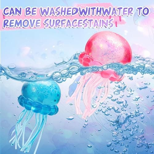 4Pack Jellyfish Squeeze Toy Set for Boys Girls Kids Children Adult Toddler, Slow Rising Sensory Fidget Toys, Ultra Soft Moldable Squishy Stress Relief, Party Favors for Office School Classroom thumbnail 6