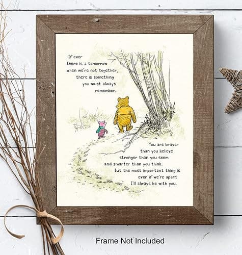 Winnie Wall Art - Pooh Kids Room Decor - Boys - Little Girls Bedroom - Baby Nursery Art - Wall Decor for Toddlers - Inspirational Positive Quotes Picture Poster print thumbnail 8