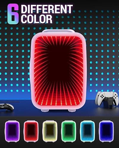 FANSEXPERT Mini Fridge, 4 Liter/6 Cans Small Refrigerator With Dimmable LED Light,AC/DC Portable Mini Cooler and Warmer, Gaming Small Fridge for Bedroom,Office,Gaming Room and Car (White) thumbnail 3