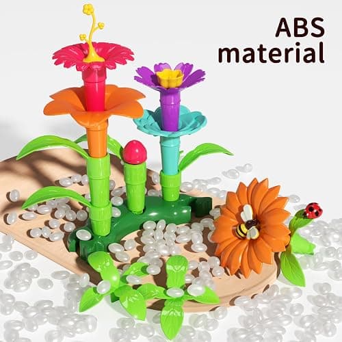 TEMI 224 PCS Flower Garden Building Toys for Girls Toys, Educational STEM Toy and Preschool Garden Play Set for Toddlers 3 4 5 6 7 8 Year Old Kids Boys Girls, Flower Stacking Toys for Kids Age 3-8 thumbnail 2