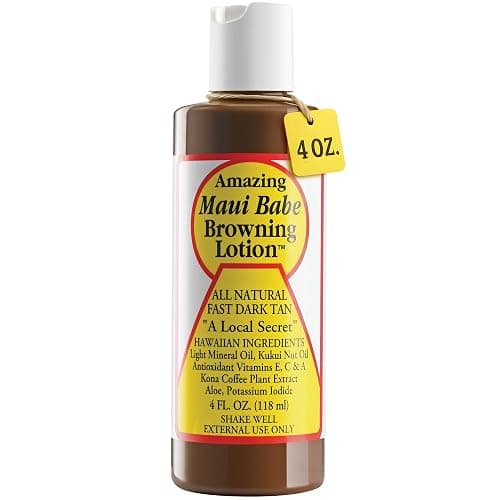 Maui Babe Browning Lotion - Natural Hawaiian Tan Accelerator with Vitamins & Antioxidants - Moisturizing Formula for All Skin Types - Made in USA - 4 fl oz - Image 1
