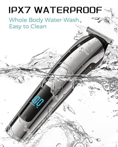 Brightup Beard Trimmer for Men - Electric Razor & Shaver, Cordless Hair Clippers Trimmers Set, IPX7 Waterproof Mens Grooming Kit for Shaving Face, Mustache, Body, Ear, Nose Hair Trimmer, Gifts for Men thumbnail 7