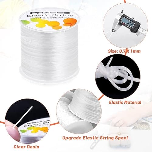 Paxcoo Elastic Bracelet String Cord Stretch Bead Cord for Jewelry Making and Bracelets Making thumbnail 3
