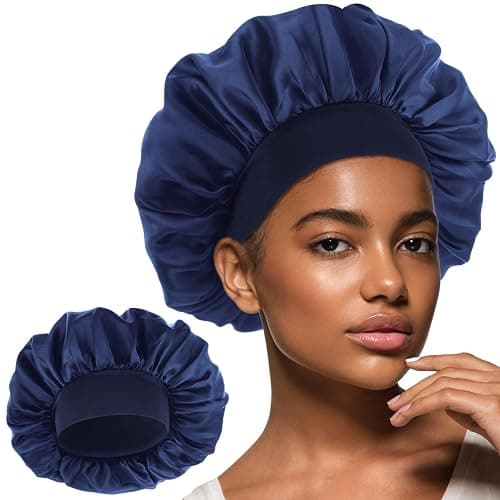 WLLHYF Silk Bonnet for Men, Satin Bonnet Elastic Band Silk Sleep Cap Soft Adjustable Hair Cap Hair Wrap for Women Sleeping thumbnail 2