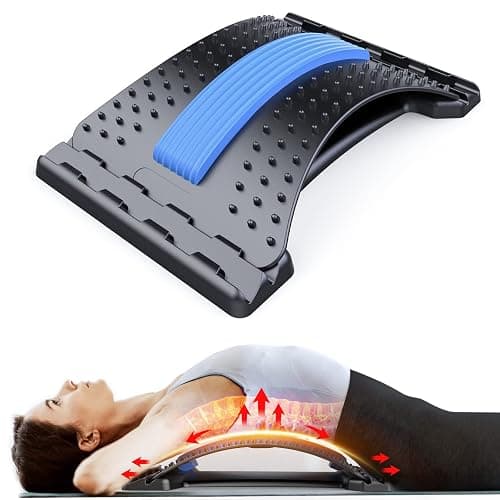 MINOLL Back Stretcher for Lower Back Pain Relief, 3 Level Adjustable Lumbar Back Cracker Board, Back Cracking Device, Back Massager for Scoliosis, Spine Decompression - Image 1
