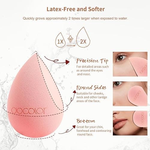 Docolor Makeup Brushes 17 Pcs with Makeup Bag and Makeup Sponge and Brush Protector Morandi Makeup Brush Set Premium Synthetic hair makeup brush Wooden handle Gift Box thumbnail 7