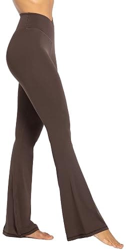 Sunzel Flare Leggings, Crossover Yoga Pants with Tummy Control, High-Waisted and Wide Leg - 30in Inseam - Medium - Black thumbnail 5