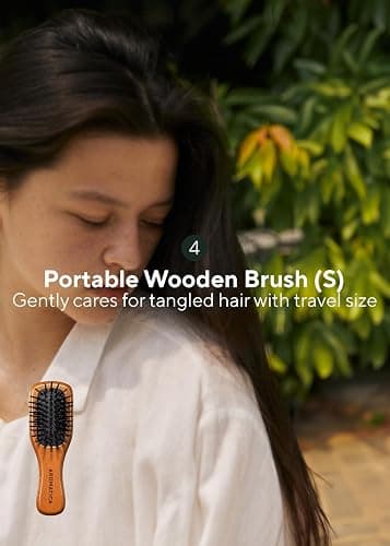 AROMATICA Rosmarin Kopfhaut-Skalierung - Geschenkset - [Mini Holzhaarbürste / rosmarin shampoo 100 ml / Rosmarin-Wurzel Verstärker 30 ml / Kopfhaut-Peeling 30 ml] Pflanzenbasiertes veganes hair care thumbnail 6