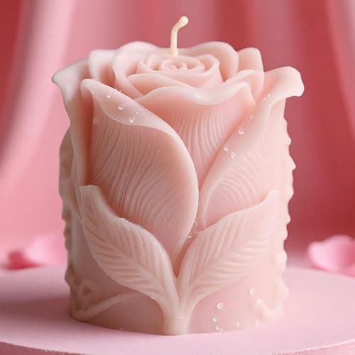 Large Tulip Bud Flower Succulent Leaves Cylinder Molds Silicone Wave Spiral Candle Mold - Silicone Resin Casting Molds for Candle & Resin & Soap Craft Supplies - Image 1
