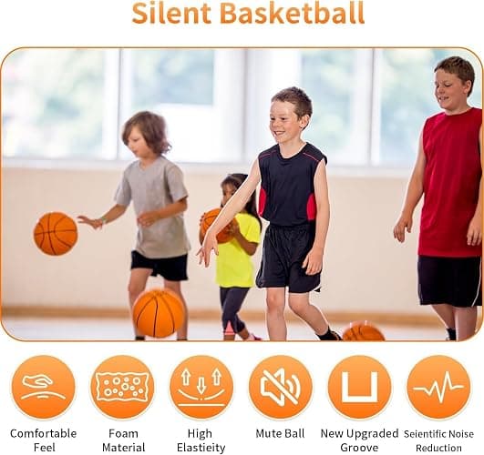 HUALEI-V 2026 New Silent Basketball Size 7 Upgrade Dribble Dream Silent Basket Ball,Dribbling Indoor Soft No Noise Foam Basketball 24cm Indoor Training Ball for Kids. thumbnail 4