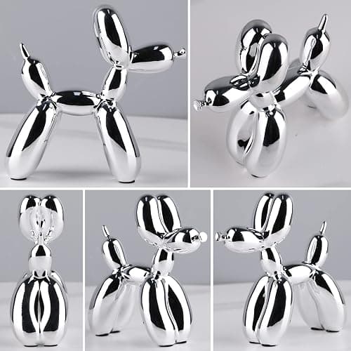 XIAOMAGG Silver Balloon Dog Decor - Animal, Shelf, Preppy Room, Cute Statue, Modern Sculpture, Gold Decorations, Small Figurines thumbnail 4