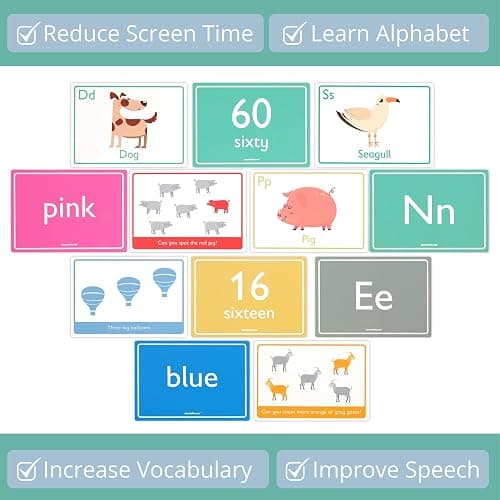 Nimmie & Moose Alphabet Flash Cards for Toddlers 1-3 | Extra-Thick Toddler Flash Cards | Learn Numbers, Letters, Colors, Animals & Play Games - Color Flashcards for Toddlers 1-3+ thumbnail 4