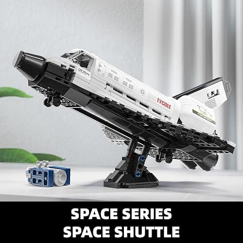 TYCOLE Space Shuttle Building Block Set -Spaceship Building Toy with Stretchable Satellite, Translucent Design Collection for Home Office Decor, Christmas Birthday Gift for Adults & Boys 8-12 (536PCS) thumbnail 3
