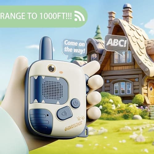 Dino Walkie Talkies for Kids,Dinosaur Toys for Kids 3-5-7,Toddler Kids Toys 2 Pack Birthday Gifts for 3 4 5 6 7 8 9 Year Old Boy Girls Toy for 3-12 Boys Outdoor Game,Easter Christmas Stocking Stuffers thumbnail 2
