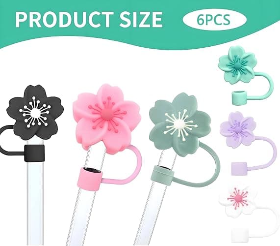 BTYHAOS Silicone Straw Caps for 10mm Tumblers | Reusable Dust-Proof Toppers Fits Stanley 30oz & 40oz Cups Large Handle Model (mix) thumbnail 3