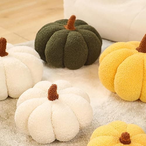 DRTRU Fluffy Plush Stuffed Pumpkin, Soft Decorative Throw Pillow, 30cm (Brown) thumbnail 2