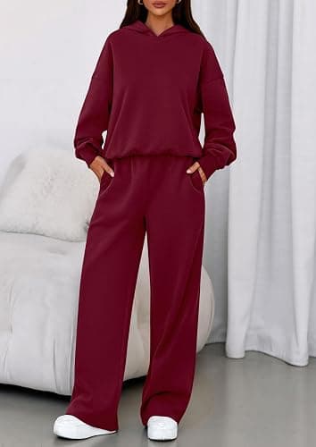 PRETTYGARDEN Womens Sweatsuits 2 Piece Set 2026 Casual Winter Long Sleeve Hoodie Loose Wide Leg Sweatpants Fall Tracksuit thumbnail 8
